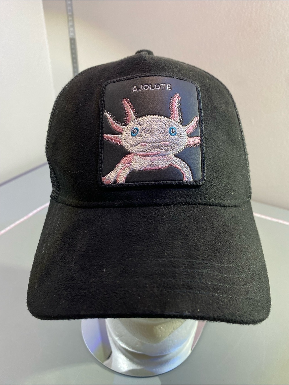 WILD LAMA Ajolote / Axoloto Trucker HAT Cap Unisex Black Suede Special Edition
